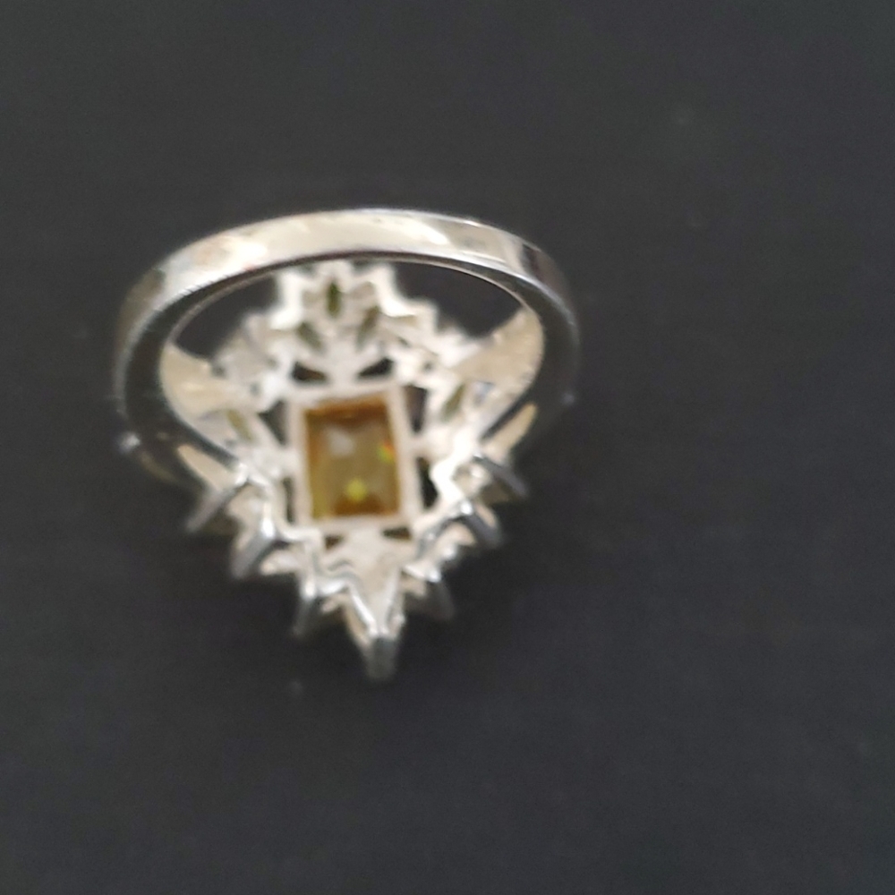 925 S.S. CITRINE, WHITE AND SMOKEY TOPAZ RING - Picture 5 of 7